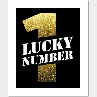 'Gold Lucky Number 1' Awesome Lucky Number Gift Posters and Art